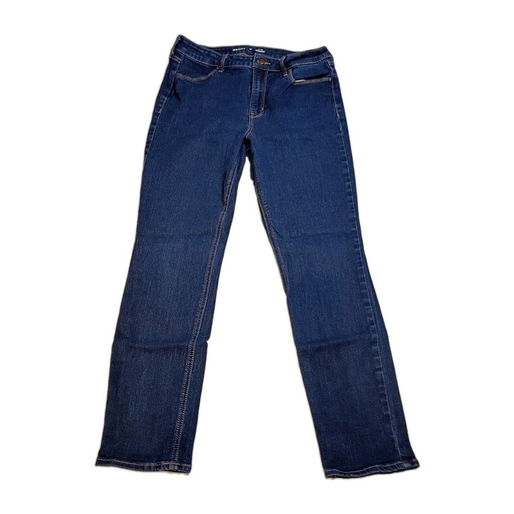 Old Navy High-Rise Straight Denim Jeans Size 10 Dark Wash Stretch